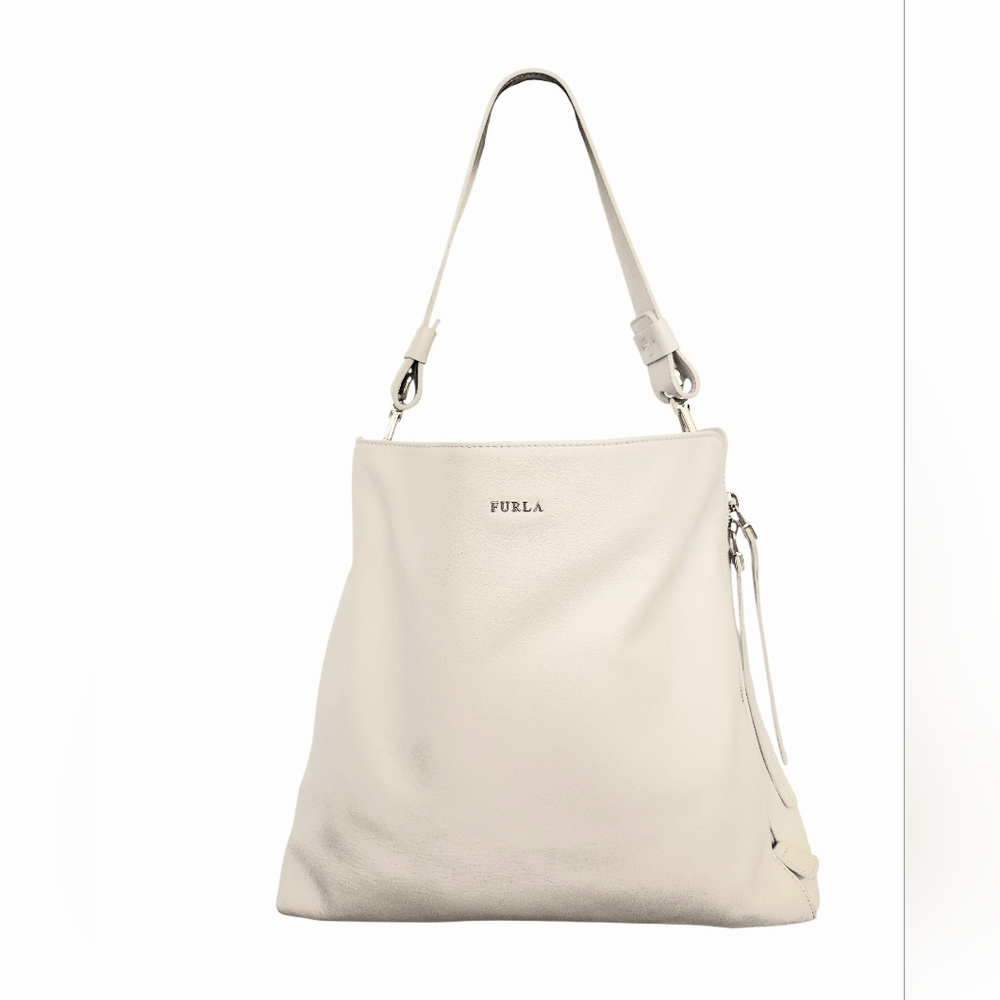 Furla Grey/Beige Leather Shoulder Bag